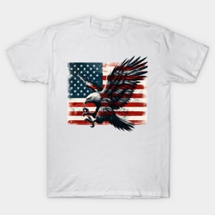 American Flag with Bald Eagle T-Shirt